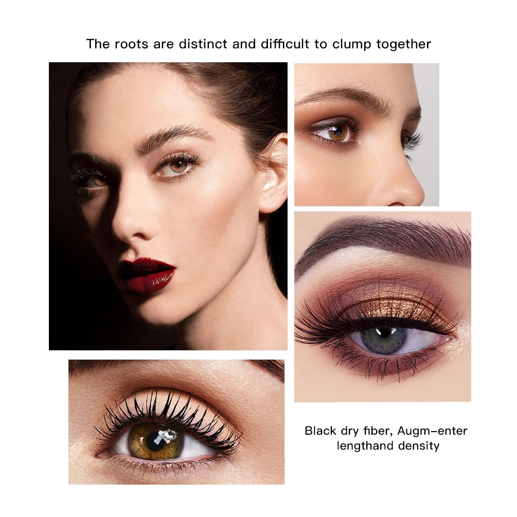 2pcs/set Black Mascara Beauty Makeup 4D Curling Lash Eyelash Extension