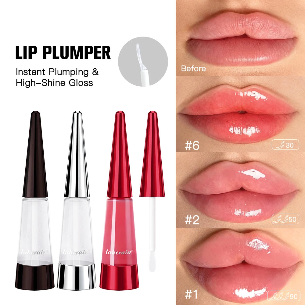 Lakerain Lip Plumper Moisturizing Lip Gloss Transparent Plump Lips