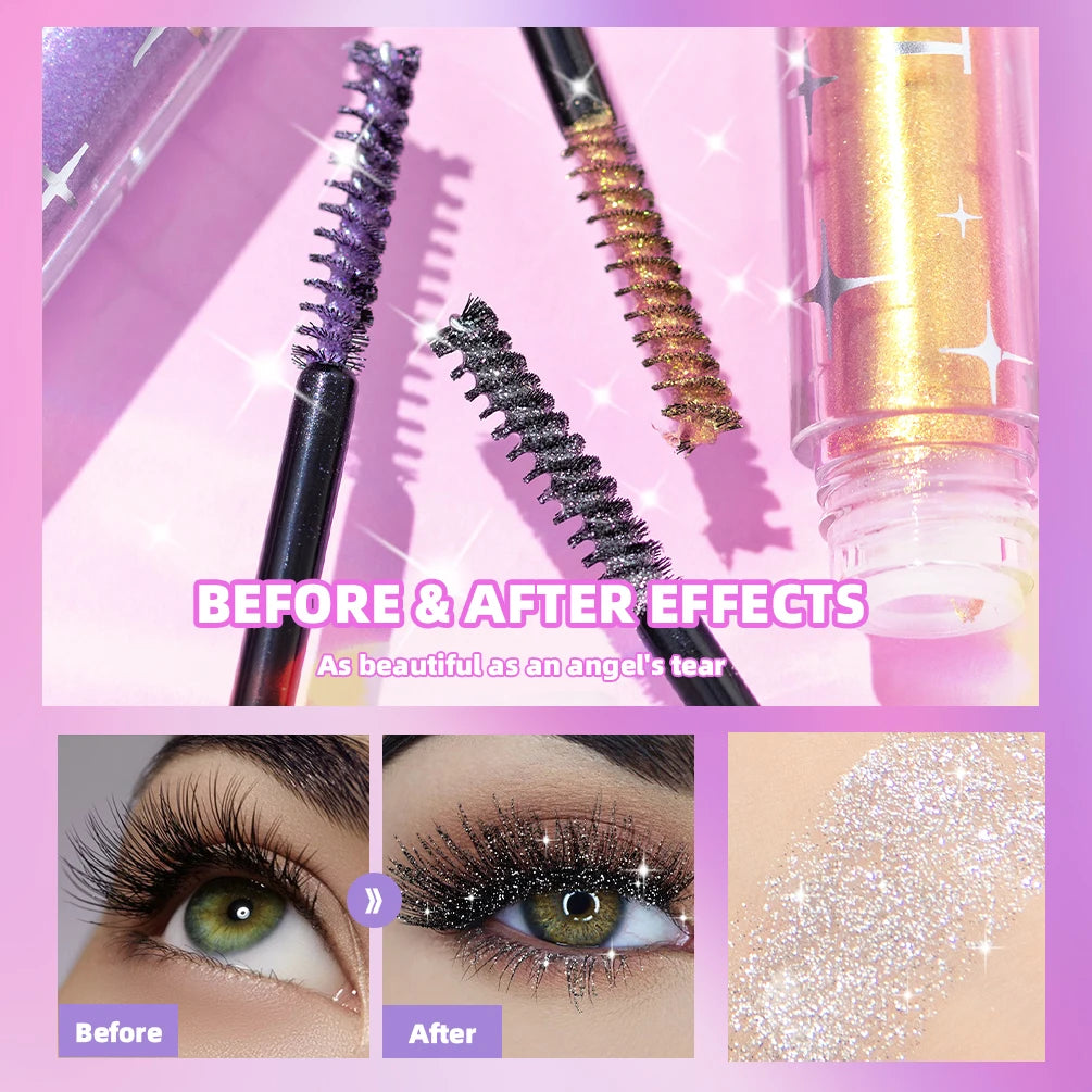 1 PC Diamond Mascara Shining Galaxy Sequins Sweat Proof Glitter