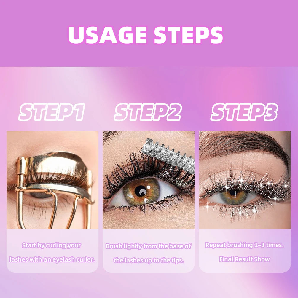 1 PC Diamond Mascara Shining Galaxy Sequins Sweat Proof Glitter